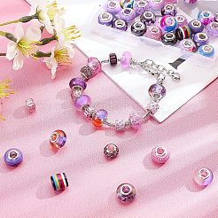 Acrylic & Resin & Polymer Clay Rhinestone European Beads&nbsp;FPDL-NB0001-02C