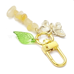 Natural Topaz Jade Chips Pendant Decorations&nbsp;HJEW-JM03258-01