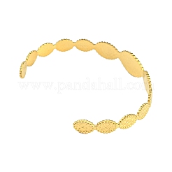 304 Stainless Steel Open Cuff Bangles for Women&nbsp;STAS-D016-01G