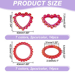 28Pcs 14 Styles Acrylic Bead Frame&nbsp;SACR-GA0001-08