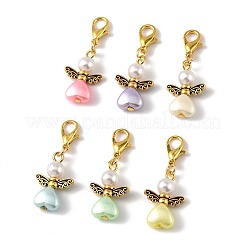 32Pcs Angel Imitation Pearl Acrylic with Alloy Pendant Decorations&nbsp;HJEW-FS00040-02