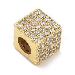 Rack Plating Brass Micro Pave Cubic Zirconia Beads&nbsp;KK-L224-036G