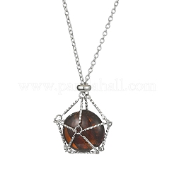 Stainless Steel Macrame Pouch Empty Stone Holder for Pendant Necklaces Making&nbsp;NJEW-TA00121-02