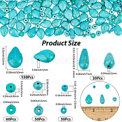 310Pcs 5 Styles Synthetic Turquoise & Howlite Beads Sets&nbsp;TURQ-PA0001-02