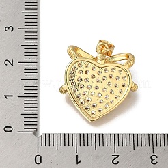 Rack Plating Brass Micro Pave Clear Cubic Zirconia Pendants&nbsp;KK-G500-24G