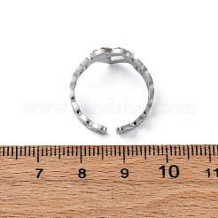 304 Stainless Steel with Rhinestone Adjustable Cuff Rings&nbsp;RJEW-Q020-16P