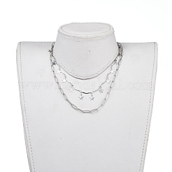 Non-Tarnish 304 Stainless Steel Chain Tiered Necklaces&nbsp;NJEW-JN02828