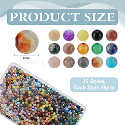 750Pcs 15 Styles Natural Mixed Germstone Beads&nbsp;G-ME0001-03