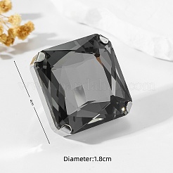 Adjustable Alloy with Glass Statement Cuff Rings for Women&nbsp;UV5898-3