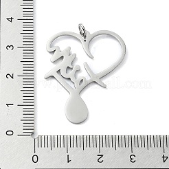 Non-Tarnish 304 Stainless Steel Pendants&nbsp;STAS-C097-62P