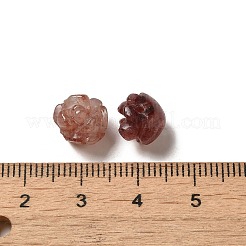 Natural Strawberry Quartz Carved Flower Scattered Beads&nbsp;G-O156-B-22