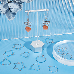 150Pcs 5 Style 304 Stainless Steel Hoop Earring Findings&nbsp;STAS-UN0050-92