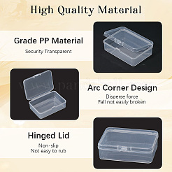 6Pcs PP Plastic Bead Containers with Hinged Lid&nbsp;CON-SP0001-24