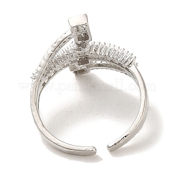 Brass Micro Pave Cubic Zirconia Rings for Women&nbsp;RJEW-E295-01P