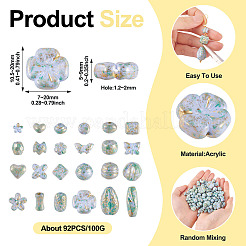 100G Opaque Acrylic Beads&nbsp;OACR-TA0003-75