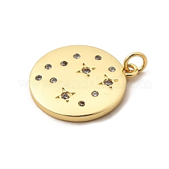 Rack Plating Brass Micro Pave Cubic Zirconia Pendants&nbsp;KK-Z063-44G-1