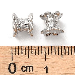 Brass Micro Pave Cubic Zirconia Spacer Beads&nbsp;KK-P239-35P