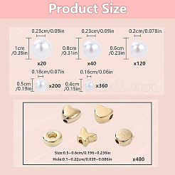 DIY ABS Plastic Imitation Pearl & CCB Beads Stretch Bracelets Making Kits&nbsp;DIY-YW0011-54
