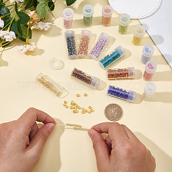 16 Colors Round Glass Seed Beads&nbsp;SEED-SC0001-56C