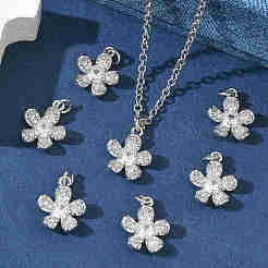 SHEGRACE Brass Clear Cubic Zirconia Pendants&nbsp;XGRQ3K872-542P