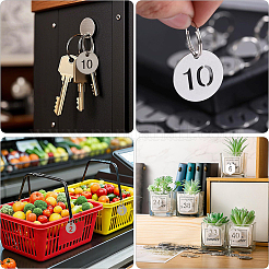 10Pcs 304 Stainless Steel Pendants & Kaychain Clasp&nbsp;STAS-SC0021-27A