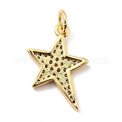 Brass Micro Pave Cubic Zirconia Pendants&nbsp;KK-E015-14G