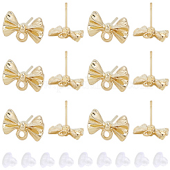 60Pcs Bowknot Alloy Stud Earring Findings&nbsp;FIND-BBC0004-63B