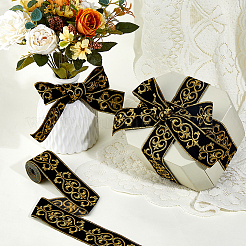 Chinese Style Polyester Floral Jacquard Ribbon&nbsp;OCOR-WH0101-36C