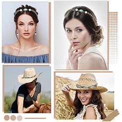 3Pcs 3 Styles Alloy & Polyester Hat Band Sets&nbsp;AJEW-GF0011-92