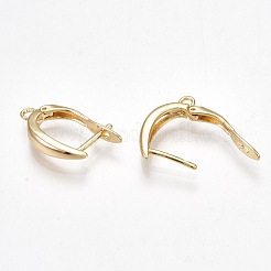 Brass Hoop Earring Findings with Latch Back Closure&nbsp;KK-S350-072G