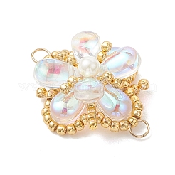 Glass & Seed Beads Links Connector Charms&nbsp;PALLOY-MZ01183-02