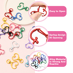 40Pcs 10 Colors Zinc Alloy Baking Paint Swivel Clasps&nbsp;FIND-SP0004-88