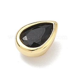 Teardrop Brass Micro Pave Cubic Zirconia Cabochons&nbsp;KK-P345-13G-B04