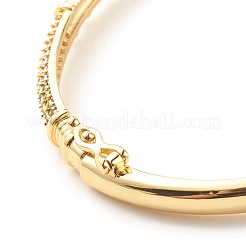 Colorful Cubic Zirconia Hinged Bangle&nbsp;BJEW-B054-14G