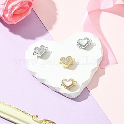 4Pcs 4 Style Brass Micro Pave Clear Cubic Zirconia Box Clasps&nbsp;KK-CJ0003-35