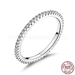 Anti-Tarnish Rhodium Plated 925 Sterling Silver Finger Rings&nbsp;RJEW-FF0008-008P-16mm
