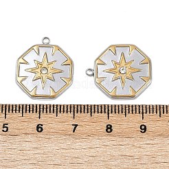 304 Stainless Steel Rhinestone Pendants&nbsp;STAS-L290-68GP