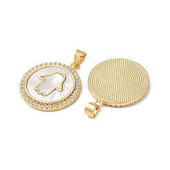 Brass Micro Pave Clear Cubic Zirconia Pendants&nbsp;KK-B083-18G