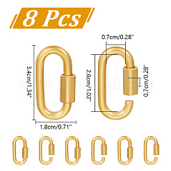 8Pcs Alloy Screw Carabiner Lock Charms&nbsp;FIND-UN0003-31G
