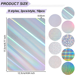 18Pcs 9 Styles Rectangle Laser Paper Card&nbsp;DIY-OC0013-38