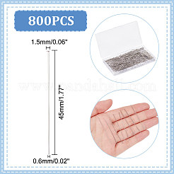 800Pcs 304 Stainless Steel Flat Head Pins&nbsp;STAS-UN0054-03