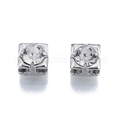 Brass Micro Pave Clear Cubic Zirconia Beads&nbsp;KK-G432-11A-P