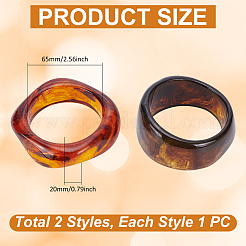 2Pcs 2 Colors Acrylic Bangles for Women&nbsp;BJEW-UN0001-76