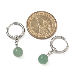 Natuarl Mixed Stone Round Hoop Earrings&nbsp;EJEW-JE06593