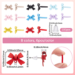 48Pcs 8 Colors Alloy Stud Earring Findings&nbsp;EJEW-SP0001-22