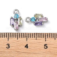 Brass Micro Pave Cubic Zirconia Charms&nbsp;KK-F872-19P
