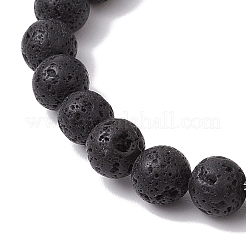 Natural Lava Rock Beaded Stretch Bracelets&nbsp;BJEW-JB11000-01