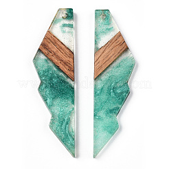 Transparent Resin & Walnut Wood Big Pendants&nbsp;RESI-ZX017-55