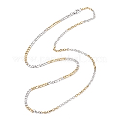 3Pcs 3 Styles Two Tone 304 Stainless Steel Curb Chain & Cable Chain Necklaces for Women Men&nbsp;NJEW-JN05568