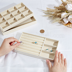3Pcs 3 Styles Rectangle Wood Covered with Velvet Jewelry Trinket Display Trays&nbsp;AJEW-SP0004-64B-02